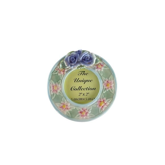 Vintage Porcelain Floral Trinket Box Photo Frame Capodimonte - Picture 10 of 16